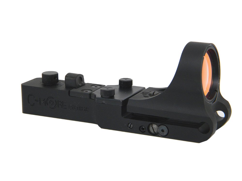 C-MORE Systems SlideRide Red Dot Sight with Click Switch - High Precision Reflex Sight for Pistols & Rifles - Ideal for Tactical Shooting, Hunting & Competitive Shooting Sports