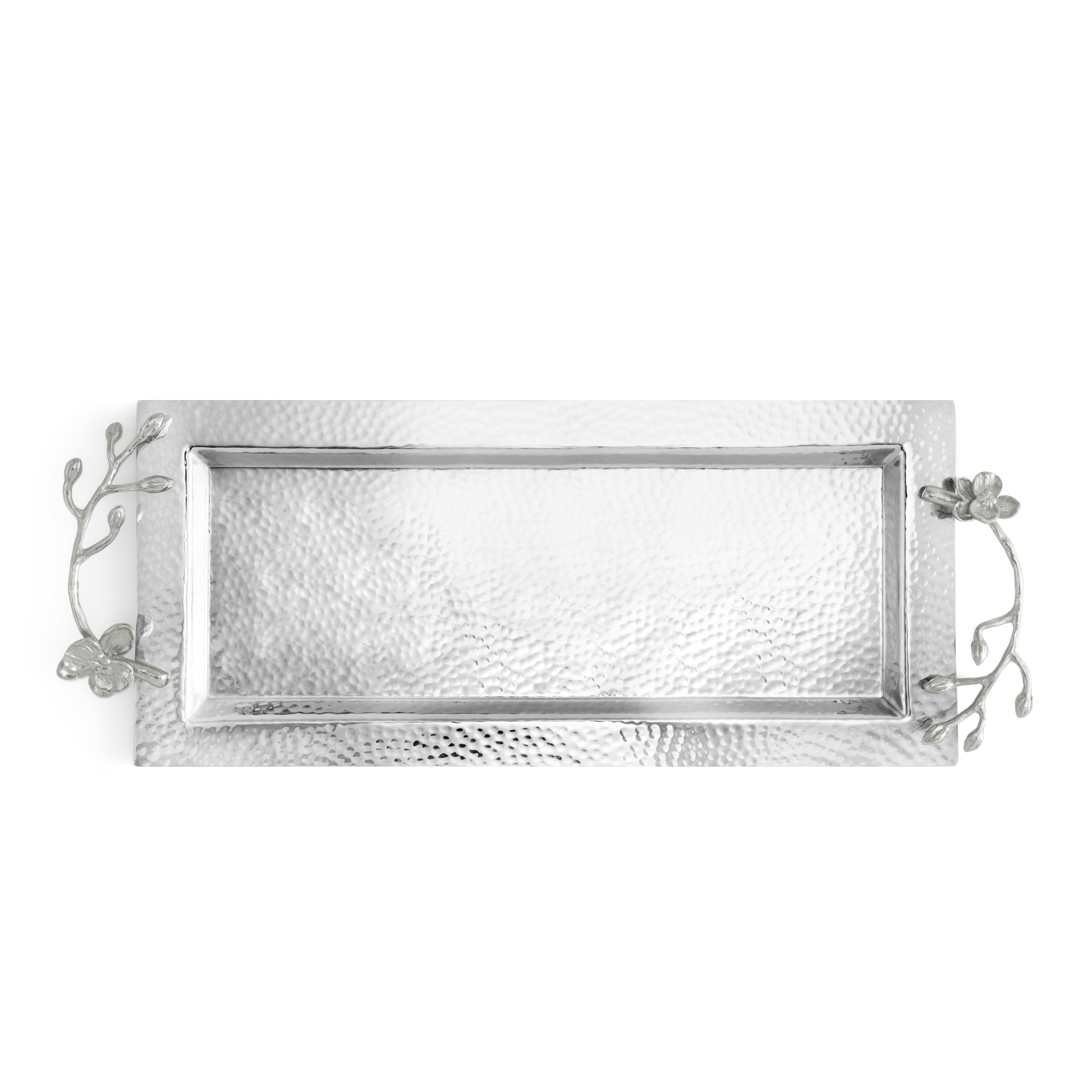 Elegant White Orchid Vanity Tray for Jewelry & Perfume | Perfect for Dresser Organization & Home Decor | Gift Idea for Women