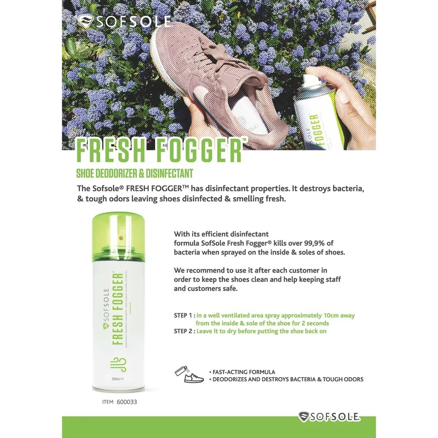 SOFSOLE Fresh Fogger 200ml - Odor Eliminator & Shoe Deodorizer Spray - Perfect for Sneakers, Gym Shoes & Footwear - Keep Shoes Fresh & Clean Daily