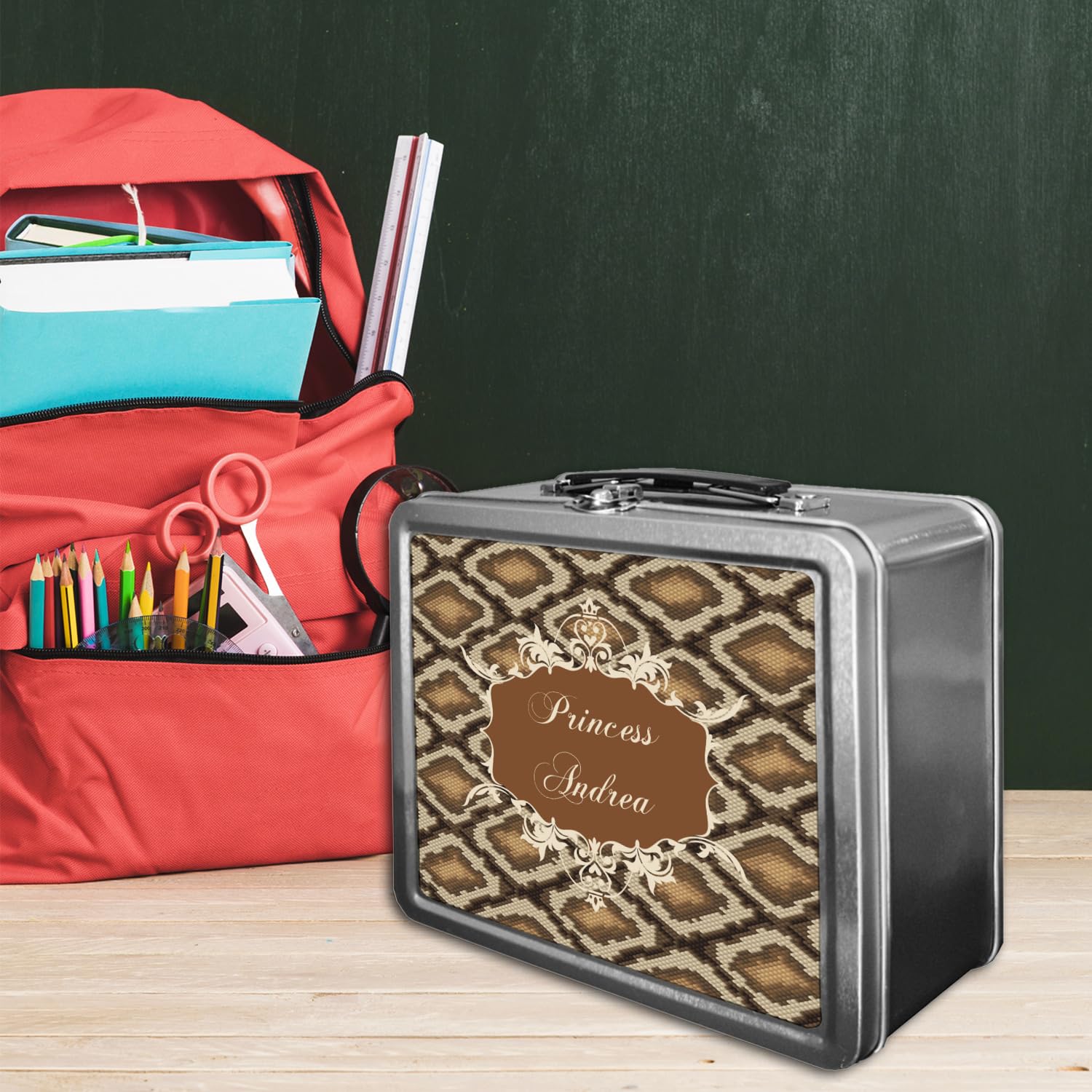 Personalized Snake Skin Lunch Box - Insulated Reusable Lunch Bag for Work, School & Picnics - Stylish & Durable Lunch Tote for Men & Women