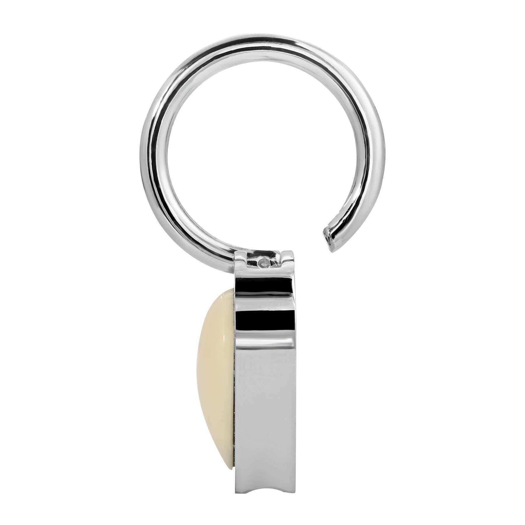 1928 Vintage Ivory Stone Heart Keychain - Elegant Jewelry Gift for Women, Perfect for Key Rings, Handbags & Everyday Carry Accessories