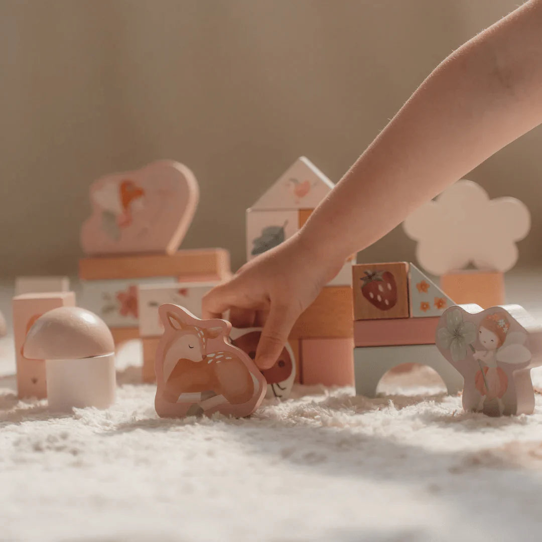 Fairy Garden Wooden Building Blocks Set - Creative Kids Educational Toys for Imaginative Play & Learning - Perfect for Indoor & Outdoor Playtime