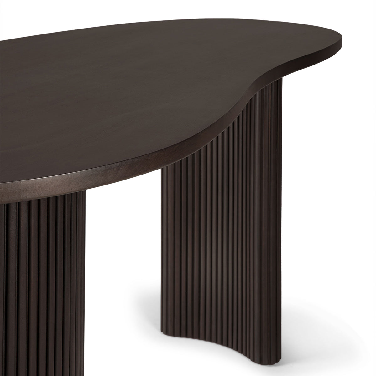 Ethnicraft Modern Boomerang Desk - Solid Wood Home Office Desk for Work & Study - Perfect for Small Spaces & Minimalist Decor