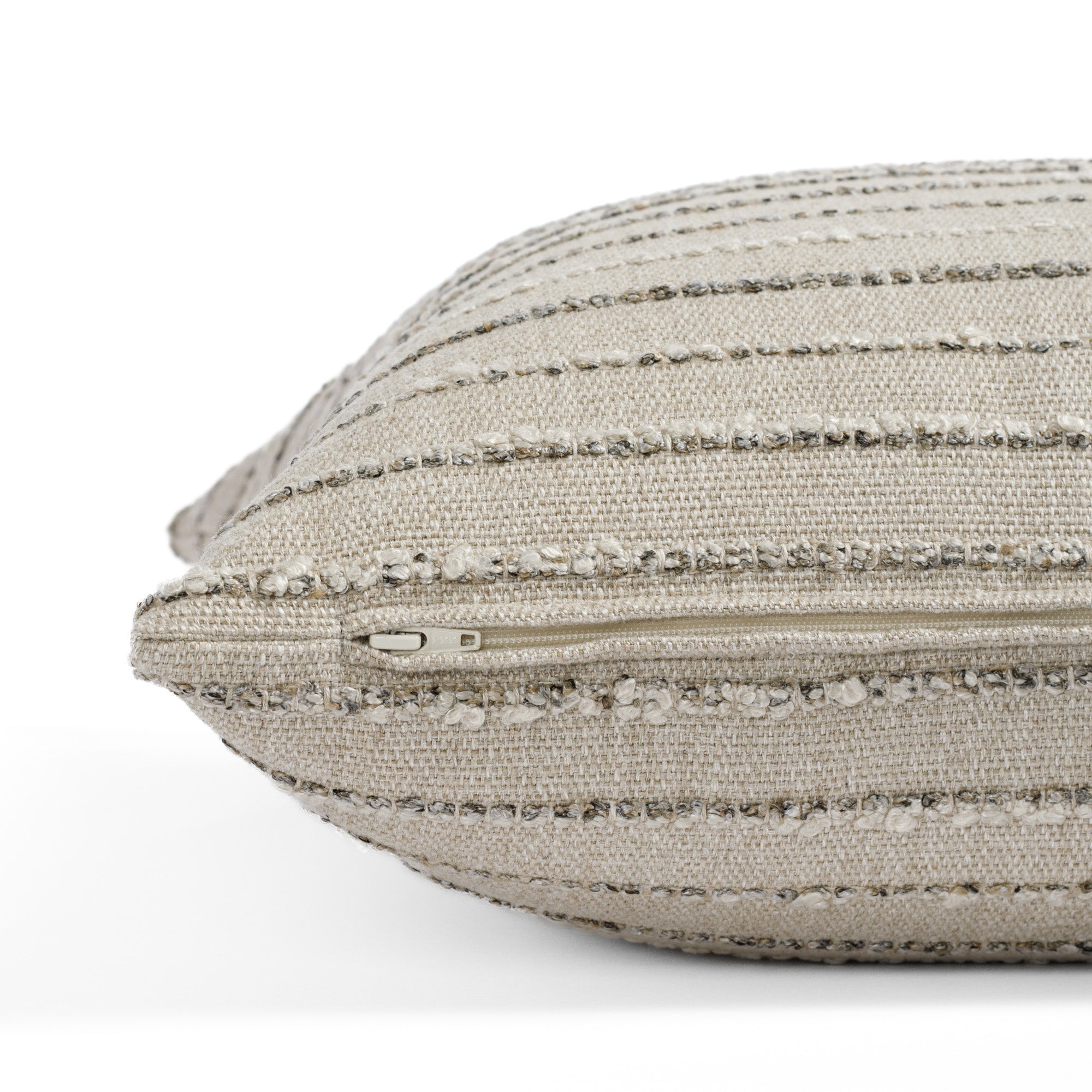 Wren Stripe 22x22 Decorative Throw Pillow Cover - Cobblestone Gray - Soft Cotton Square Cushion Case for Sofa, Bed, Living Room & Home Decor