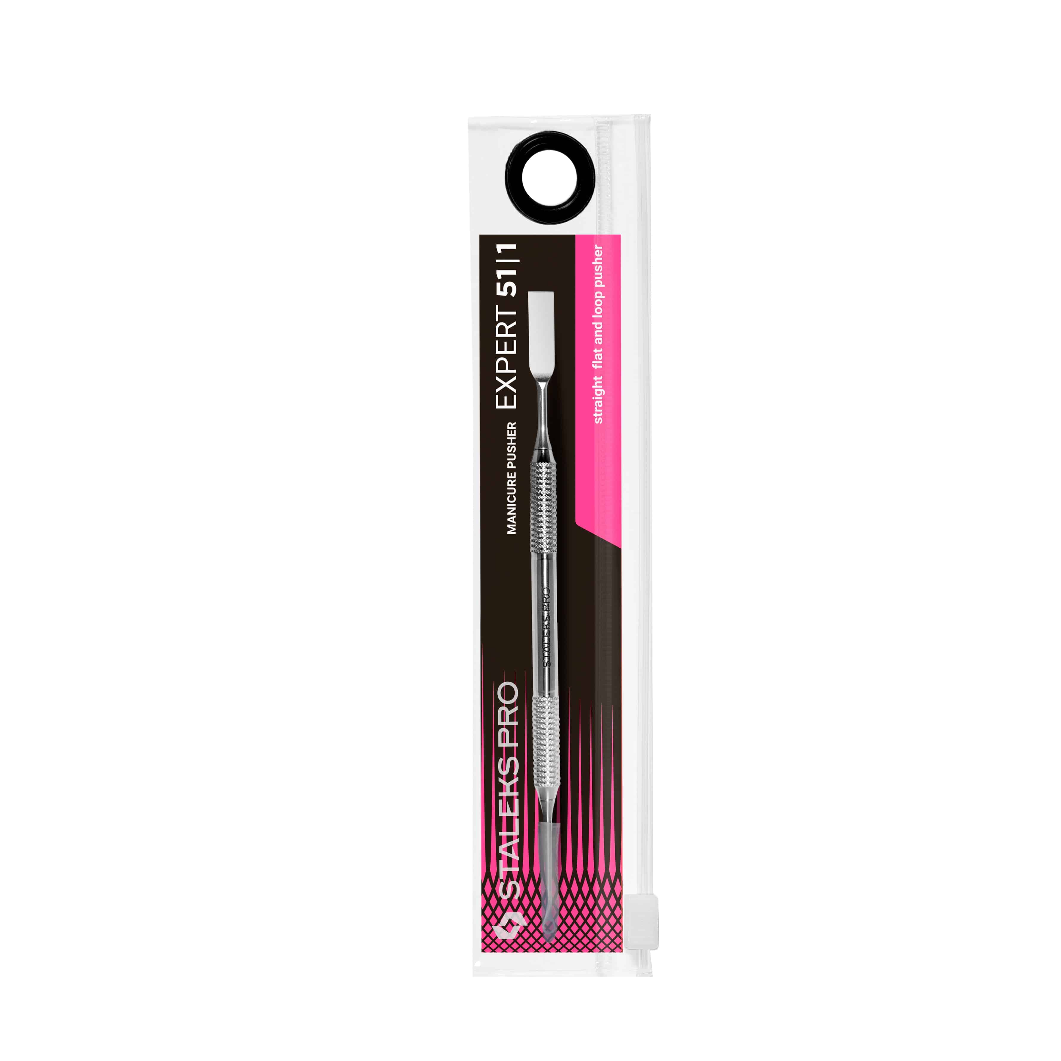 Staleks Expert 51 Manicure Pusher - Straight, Flat & Loop Cuticle Pusher for Professional Nail Care | Perfect for Salons & At-Home Nail Treatments