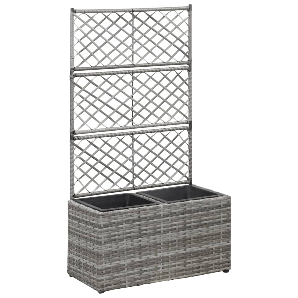 CHARMMA Trellis Raised Garden Bed with 2 Plant Pots 22.8