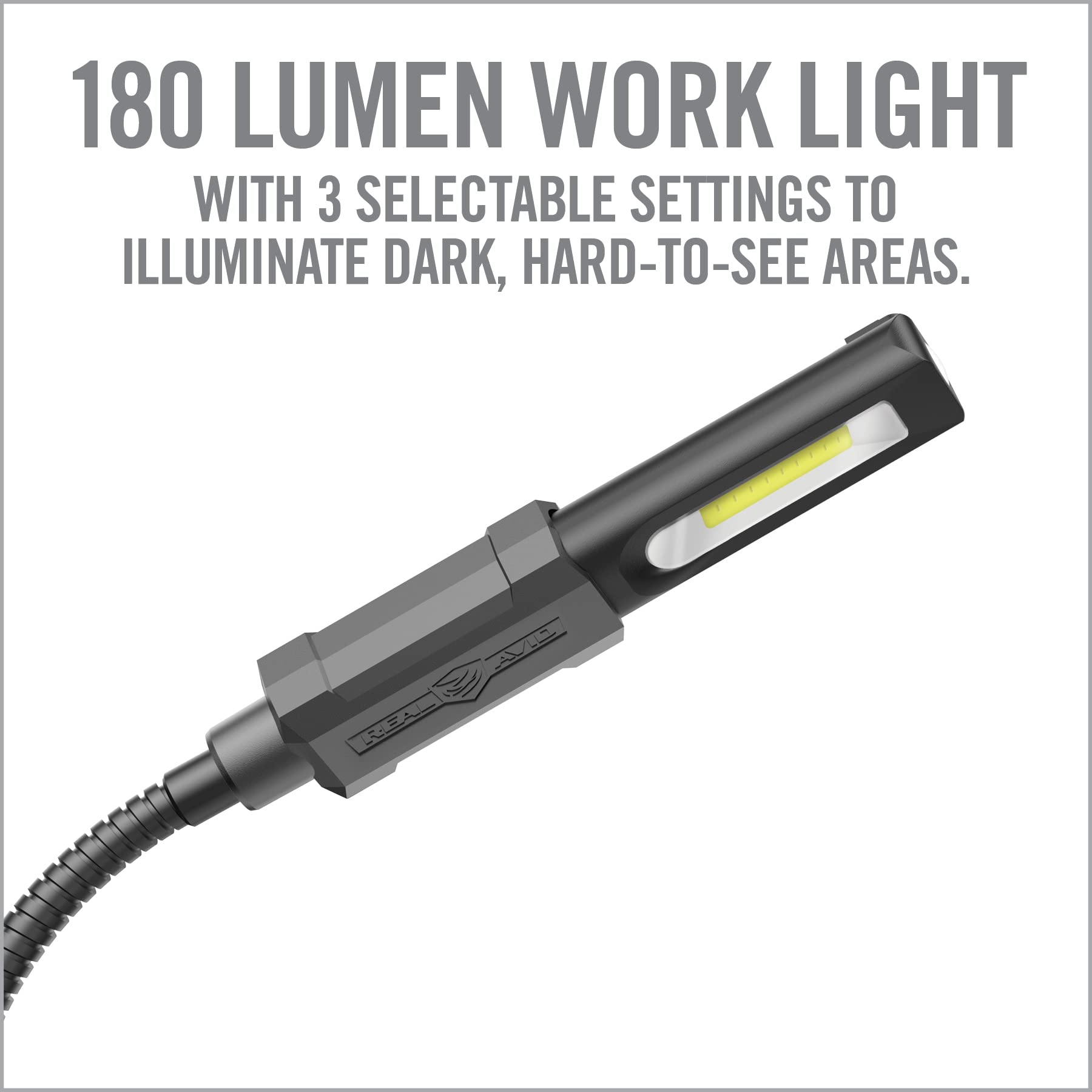 Real Avid Smart-Assist Accessory System - 180 Lumen Work Light, 5-Inch Magnifying Glass & Phone Holder | Perfect for Gunsmithing, DIY Repairs & Crafting Projects