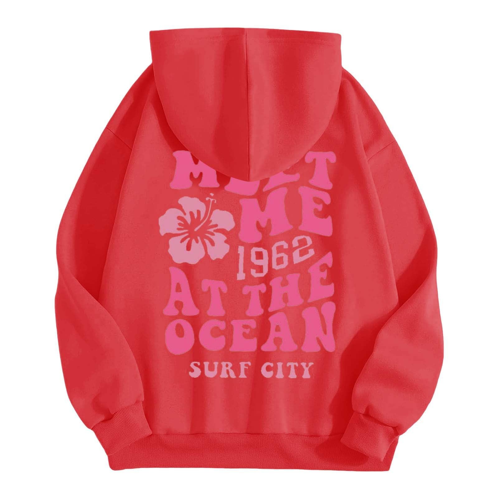 Trendy Preppy Graphic Hoodies for Teens - Stylish Printed Hooded Sweatshirt with Drawstring & Kangaroo Pocket | Perfect Fall Outfit for School, Streetwear & Casual Wear