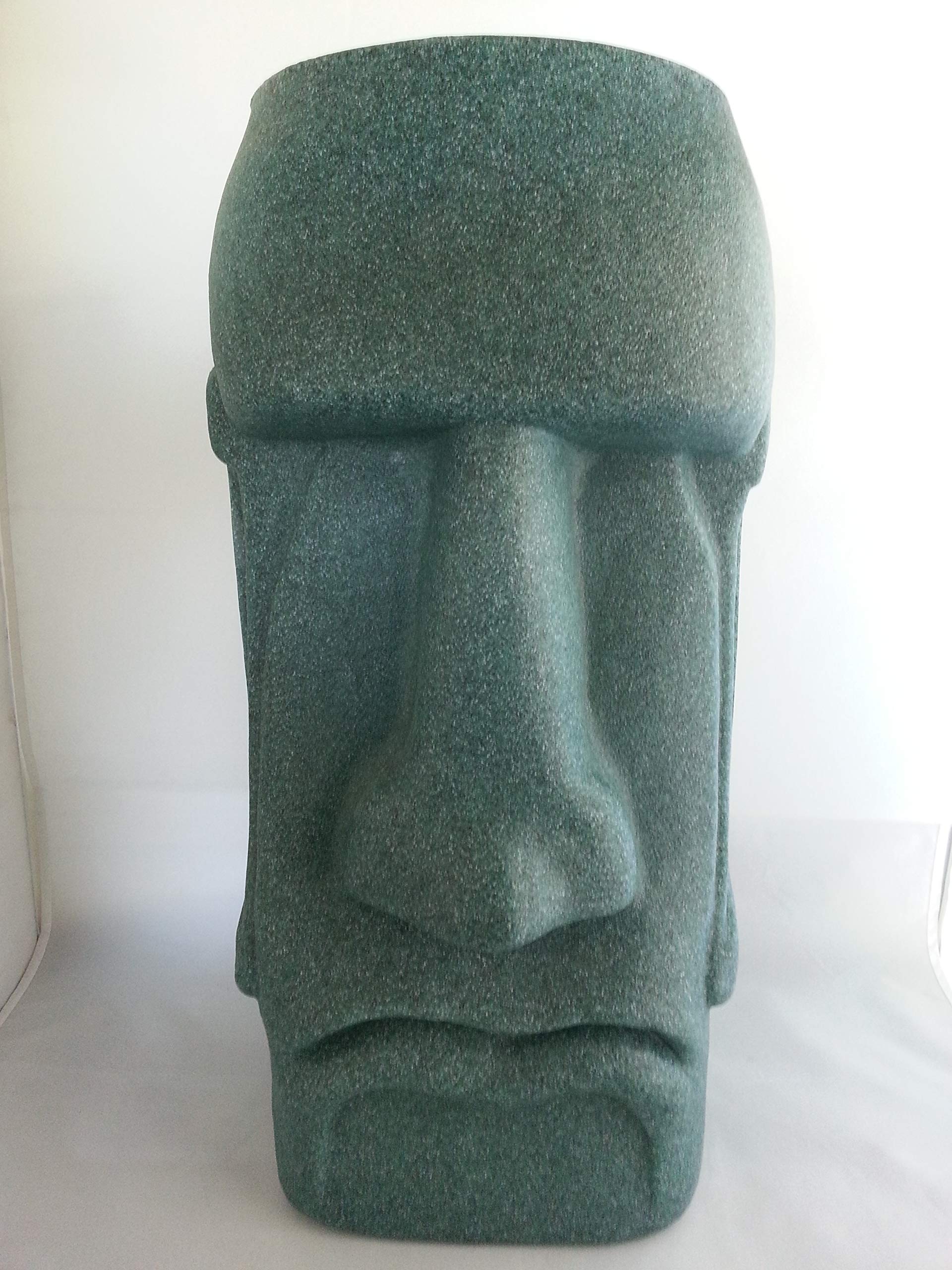 Easter Island Rapa Nui Moai Succulent Planter - Granite Green Ceramic Flower Pot for Home Decor, Office Desk, or Garden