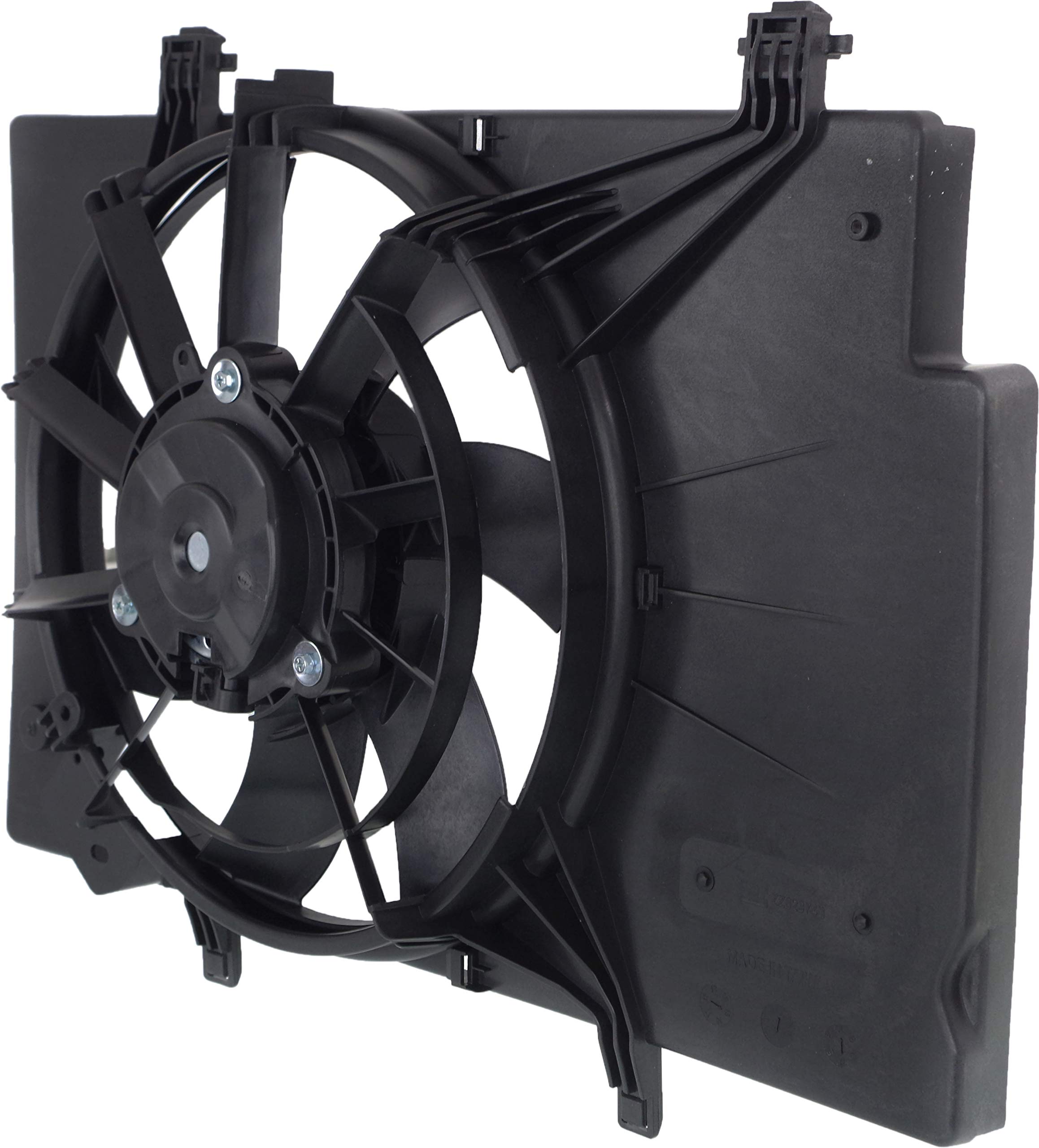 Go-Parts Radiator Fan Assembly Compatible with Ford Fiesta 2011-2019 (1.6L Engine) - Replacement Cooling Fan for 2012 2013 2014 2015 2016 2017 2018 Models (Excludes ST) - Perfect for Engine Overheating Prevention & Cooling System Repair