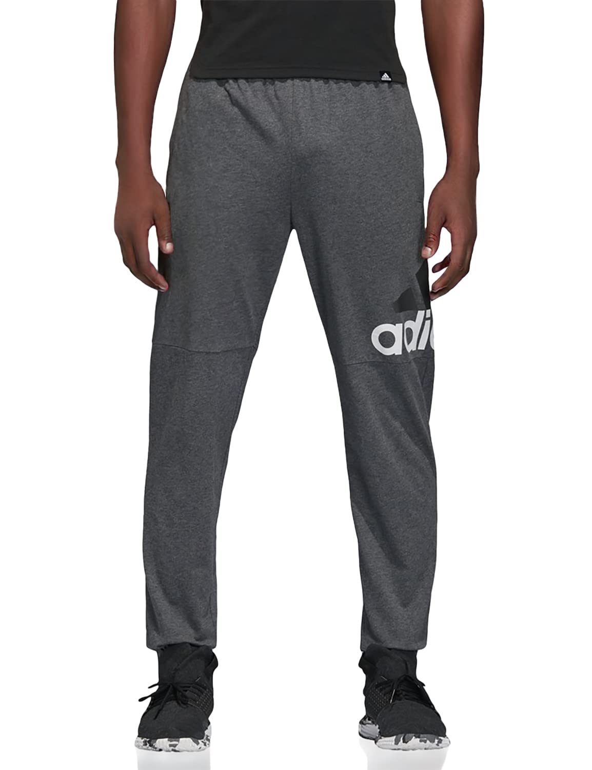 adidas Men's Essentials Performance Logo Pants - Comfortable Athletic Joggers for Running, Gym & Casual Wear | Moisture-Wicking Workout Pants with Elastic Waistband
