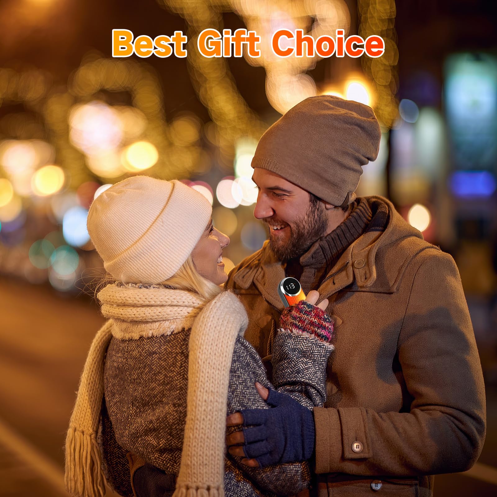 Rechargeable Hand Warmers 12000mAh - 2 Pack Electric Pocket Warmers with LED Light | Up to 20 Hours Double-Sided Heating | Perfect for Hunting, Camping, Skiing & Winter Outdoor Activities | Great Stocking Stuffer Gift