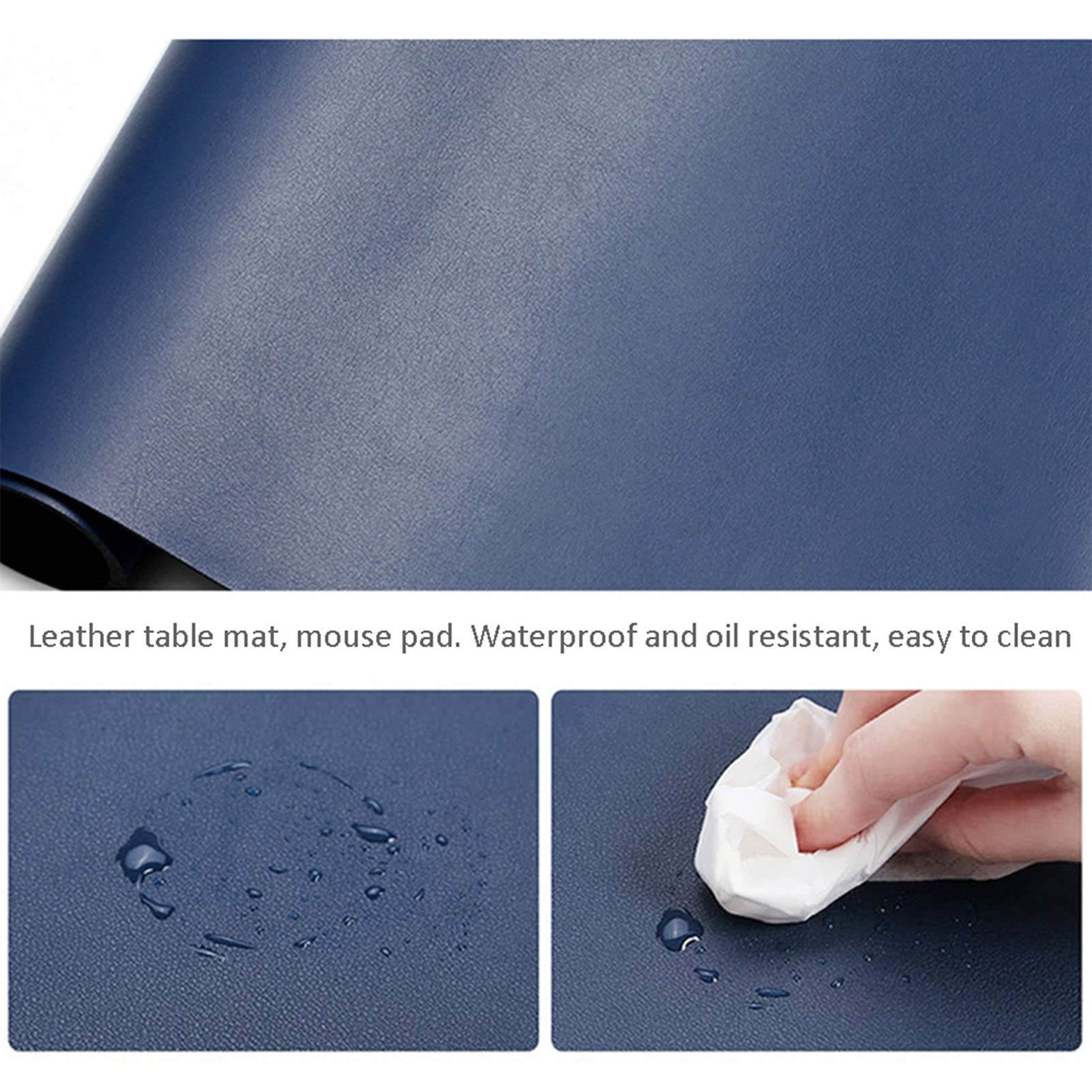 Premium Bicolor Leather Gaming Mouse Pad - Waterproof, Non-Slip Desk Mat for PC & Laptop (80x40cm, Black) | Perfect for Office Work, Gaming & Home Use