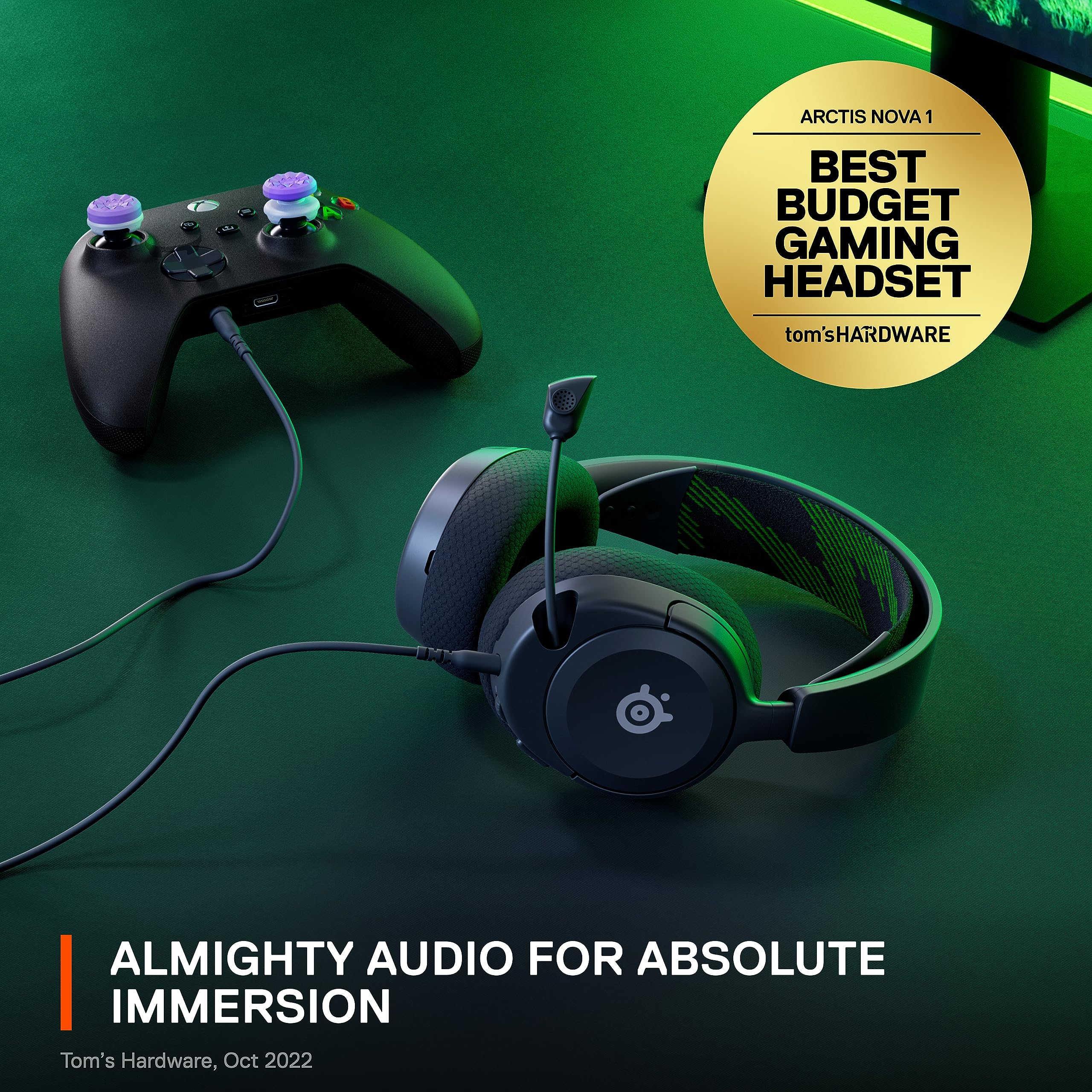 SteelSeries Arctis Nova 1X Wireless Gaming Headset with Signature Arctis Sound & ClearCast Gen 2 Mic - Compatible with Xbox Series X/S, PS5, Nintendo Switch, PC & Mobile - Perfect for Competitive Gaming, Streaming & Online Chat