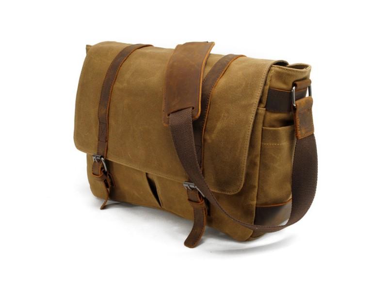 Durable Canvas Laptop Messenger Bag - Water-Resistant Shoulder Handbag for Men & Women - Perfect for Work, Travel & College Commute