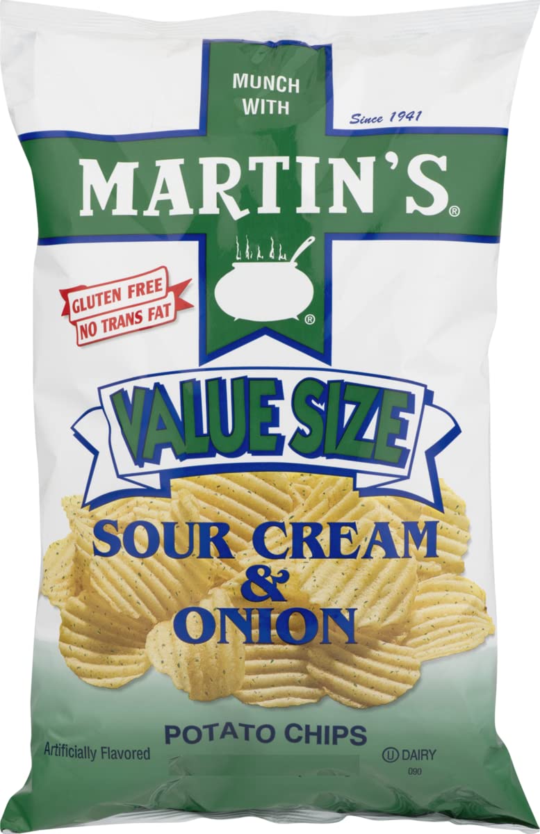 Martin's Sour Cream & Onion Potato Chips - 14oz Value Pack (3 Bags) | Crunchy Snack for Parties, Picnics & Movie Nights