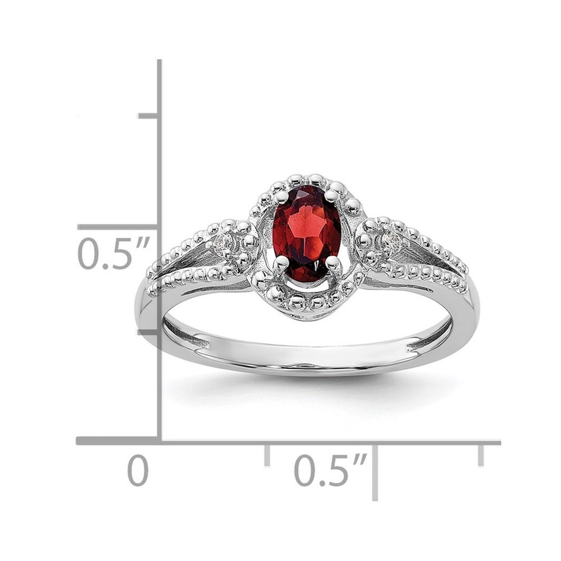 925 Sterling Silver Garnet & Diamond Ring for Women | Elegant Polished Jewelry for Engagement, Anniversary & Special Occasions