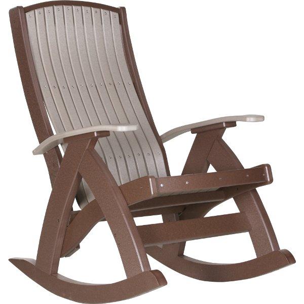 Poly Comfort Rocker - Ergonomic Outdoor Rocking Chair with Cushion for Patio, Garden, and Porch Relaxation