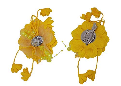 Yellow Flower Hair Clips for Women - 20g Pack of 1 for Parties & Weddings