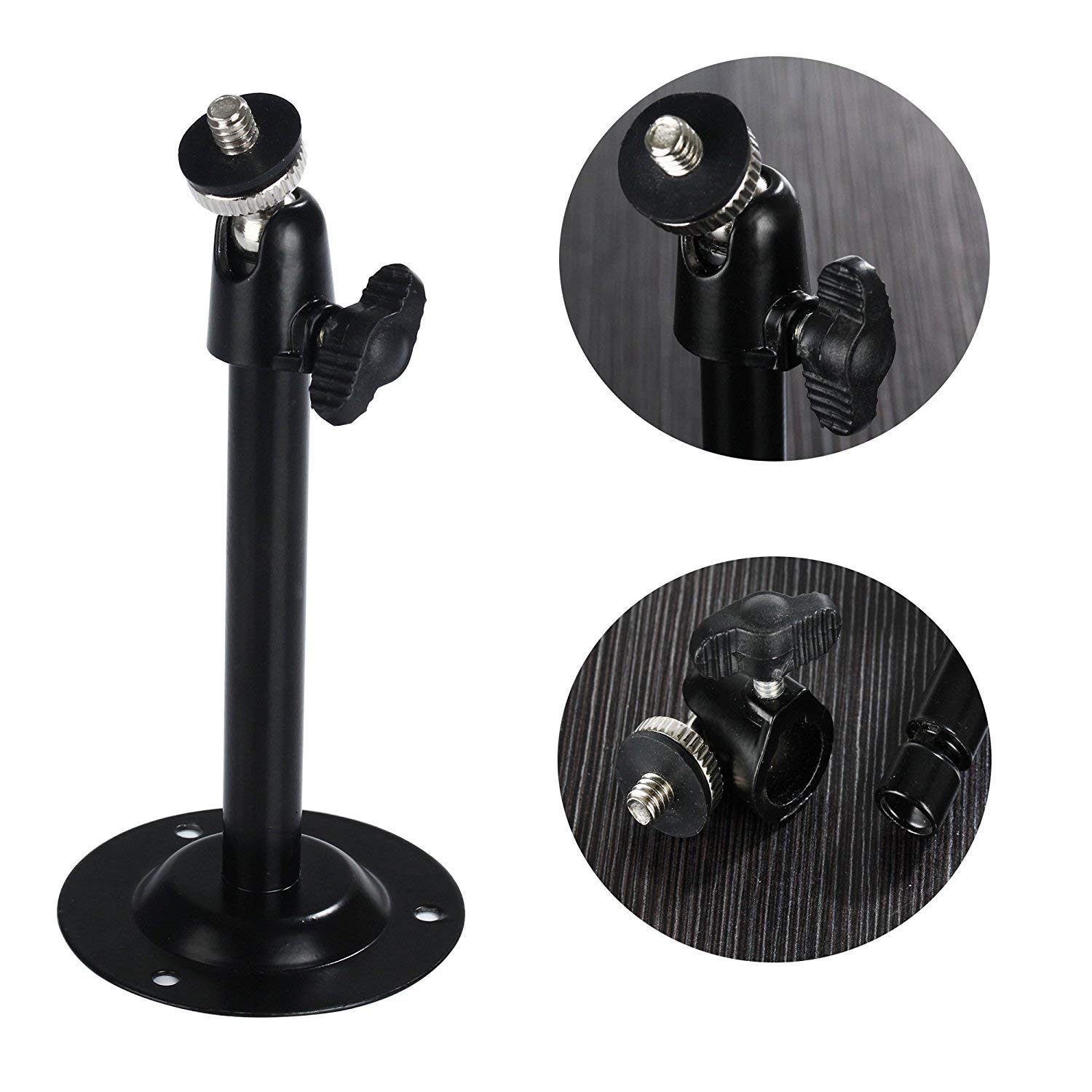 5.5 Inch Security Camera Wall Mount for Arlo & CCTV Bullet Cameras - Heavy Duty Outdoor/Indoor Ceiling Mount Bracket (4 Pack, Black) - Perfect for Home Surveillance, Office Security & Business Monitoring