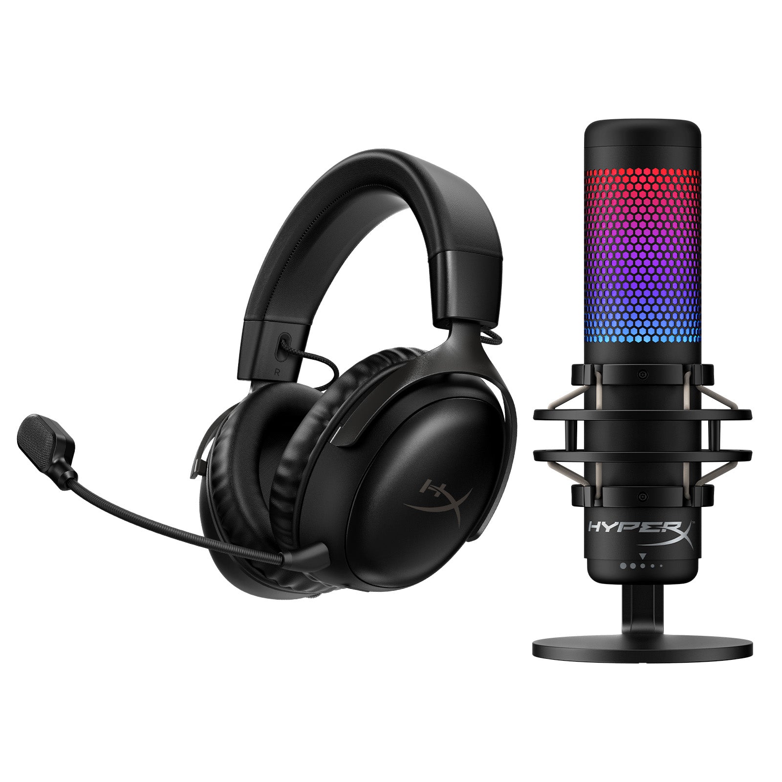 HyperX Cloud III Wireless Gaming Headset with QuadCast S USB Microphone Bundle - Perfect for PC, PS5, Xbox Series X|S & Streaming