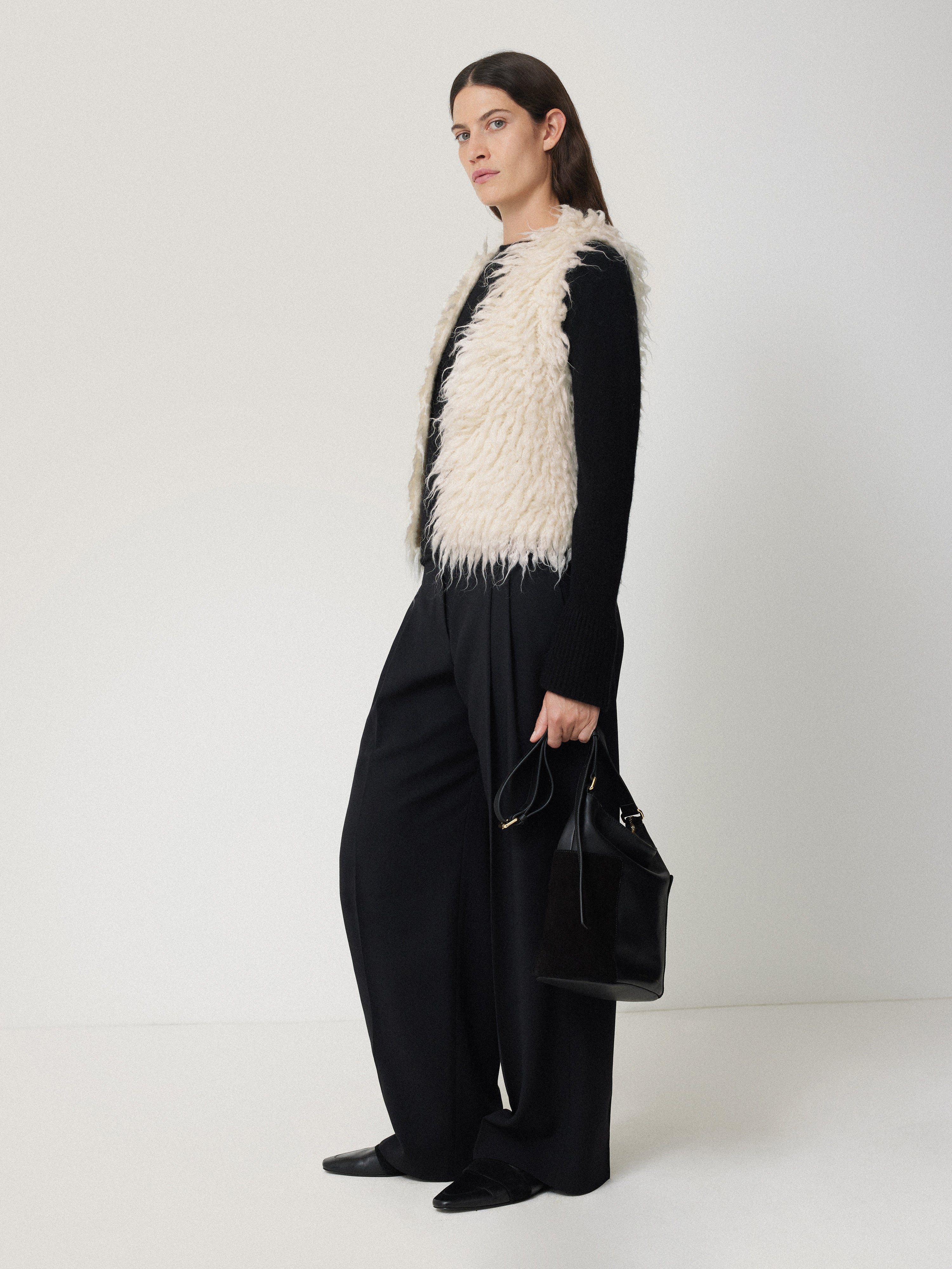 Women's Cream Knitted Gilet Vest - Soft Loop Stitch Cardigan for Layering - Perfect for Fall & Winter Outfits, Office Wear & Casual Style