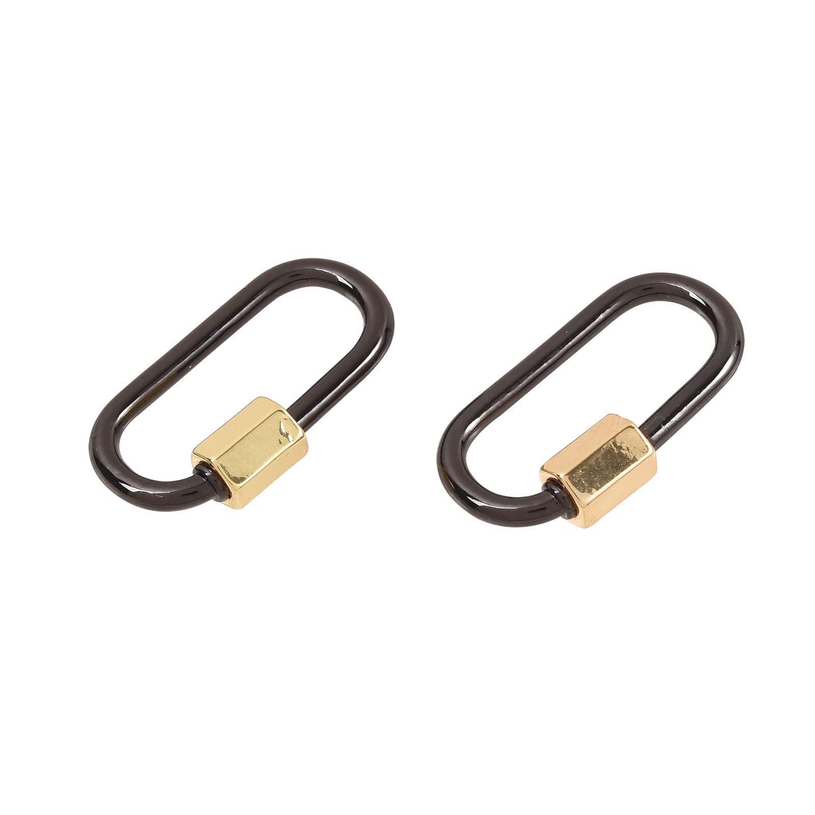 LiQunSweet 5 Pack Brass Screw Lock Keychain Set - D Shape & Oval Key Rings with Secure Locking Clip (26x15mm) for Men & Women - Perfect for Home, Office, Travel & Key Organization