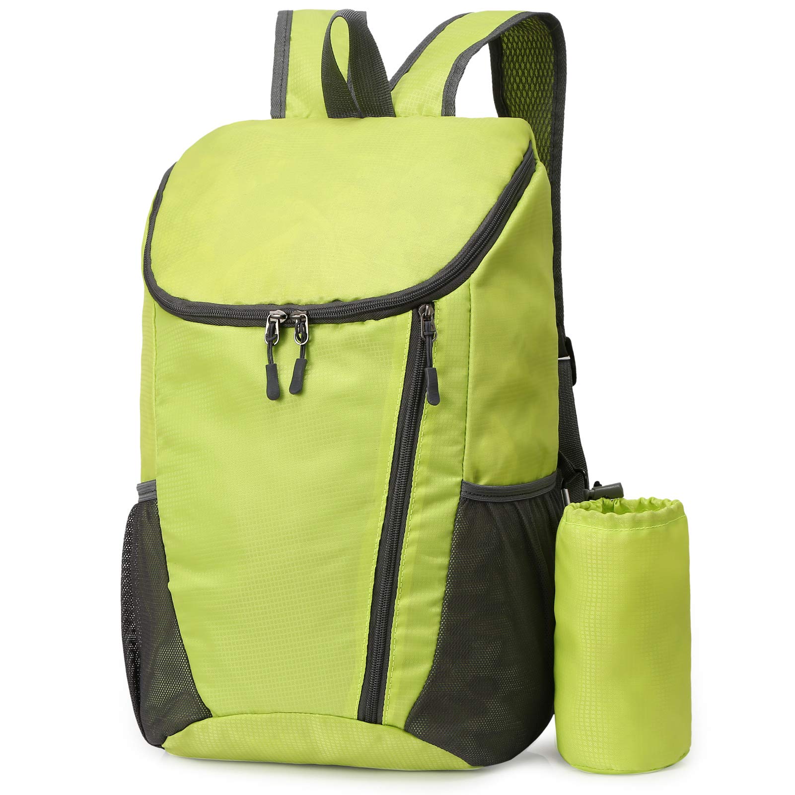 ZWHJL 20L Lightweight Waterproof Folding Backpack - Compact Hiking Backpack for Camping, Cycling, Travel & School - Durable Outdoor Daypack for Men & Women (Green) - Perfect for Weekend Adventures & Daily Commute
