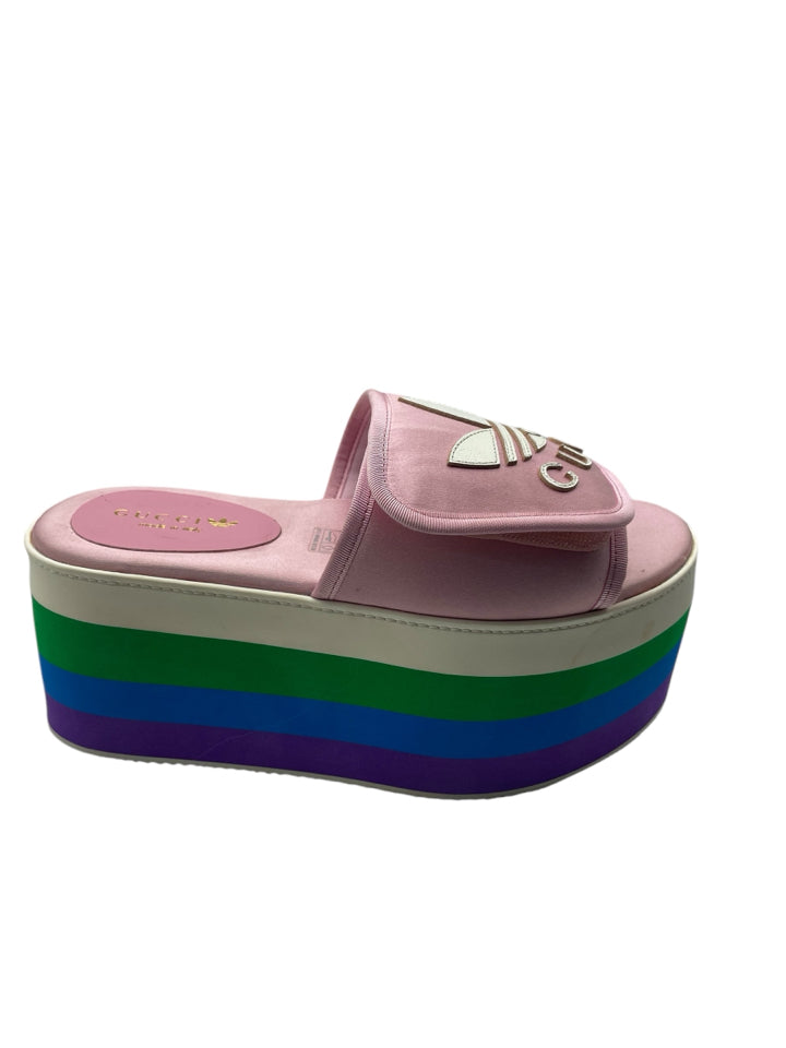 Gucci x Adidas Women's Platform Sandals Size 36.5 (US 6.5) - Fashionable Summer Shoes for Casual Outings & Beach Vacations