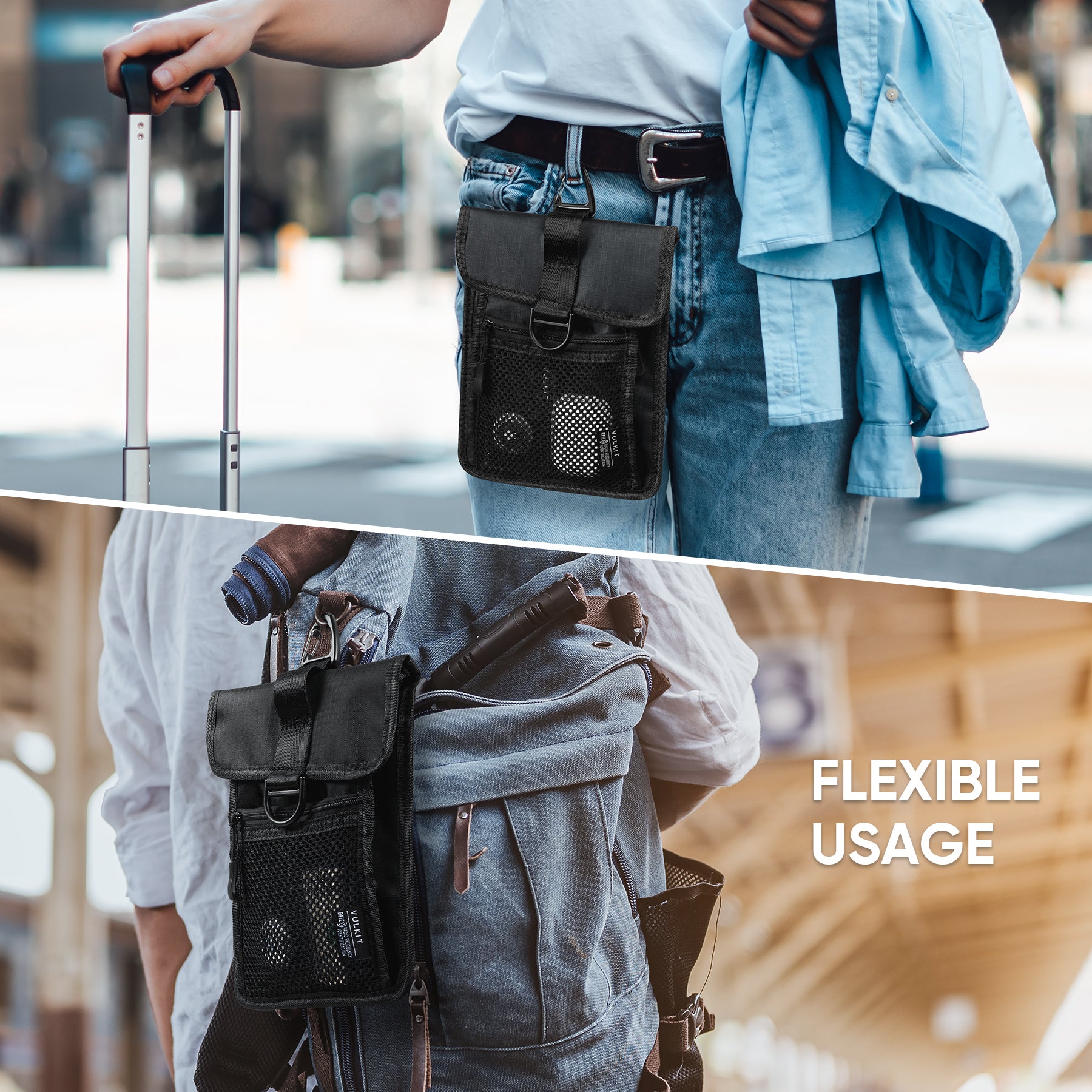 VTP100 RFID Blocking Neck Wallet - Secure Passport Holder & Travel Pouch for Men & Women | Anti-Theft Essentials for Airports, Vacations & International Trips