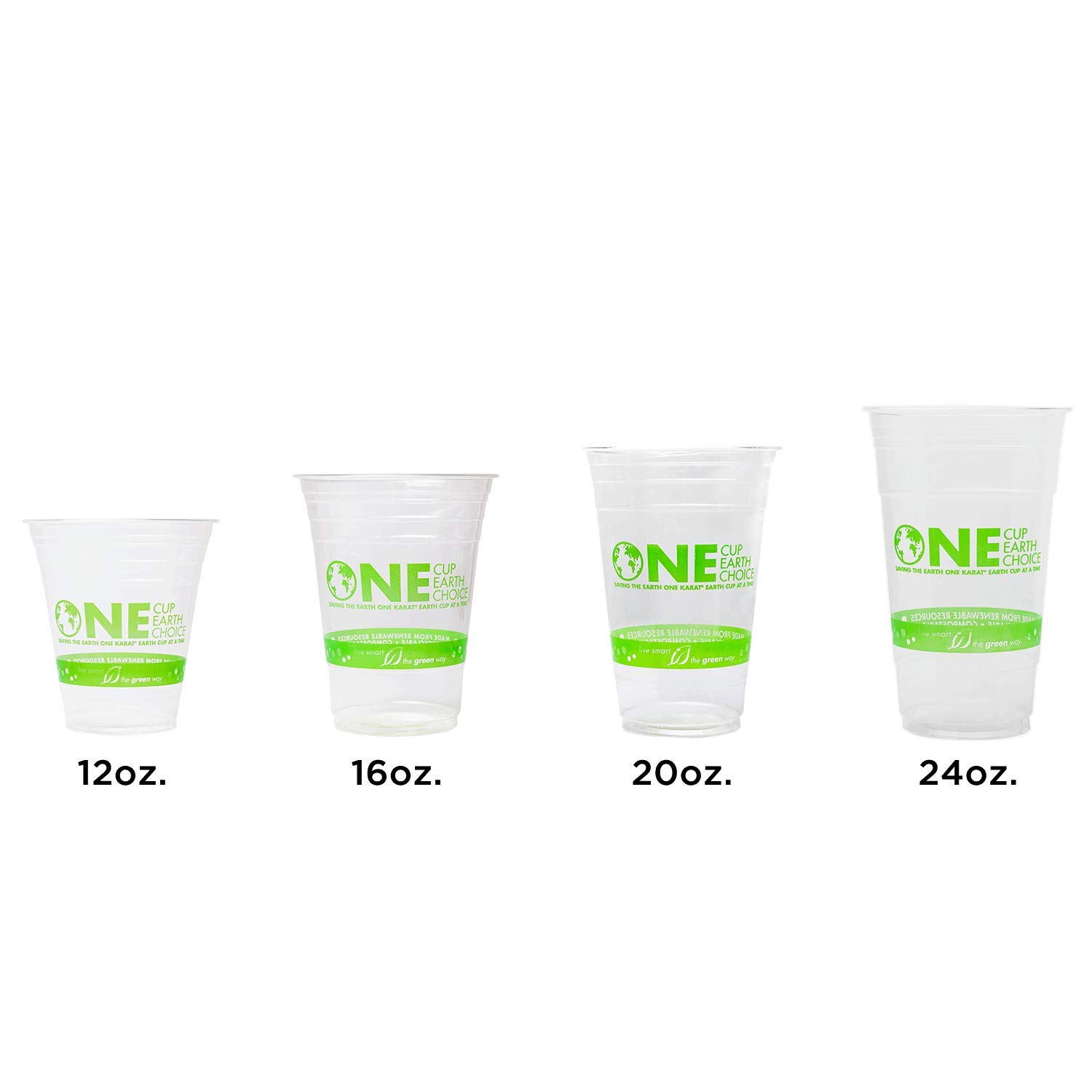 Eco-Friendly 24 oz PLA Compostable Cups by Karat Earth - Case of 600 (KE-KC24G) | Perfect for Parties, Cafes & Sustainable Events