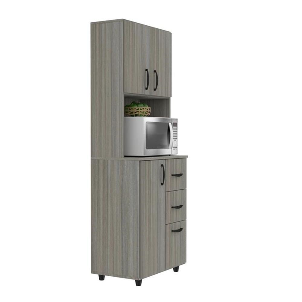 3-Tier Microwave Storage Cabinet with 4 Shelves & 3 Drawers - 66.1