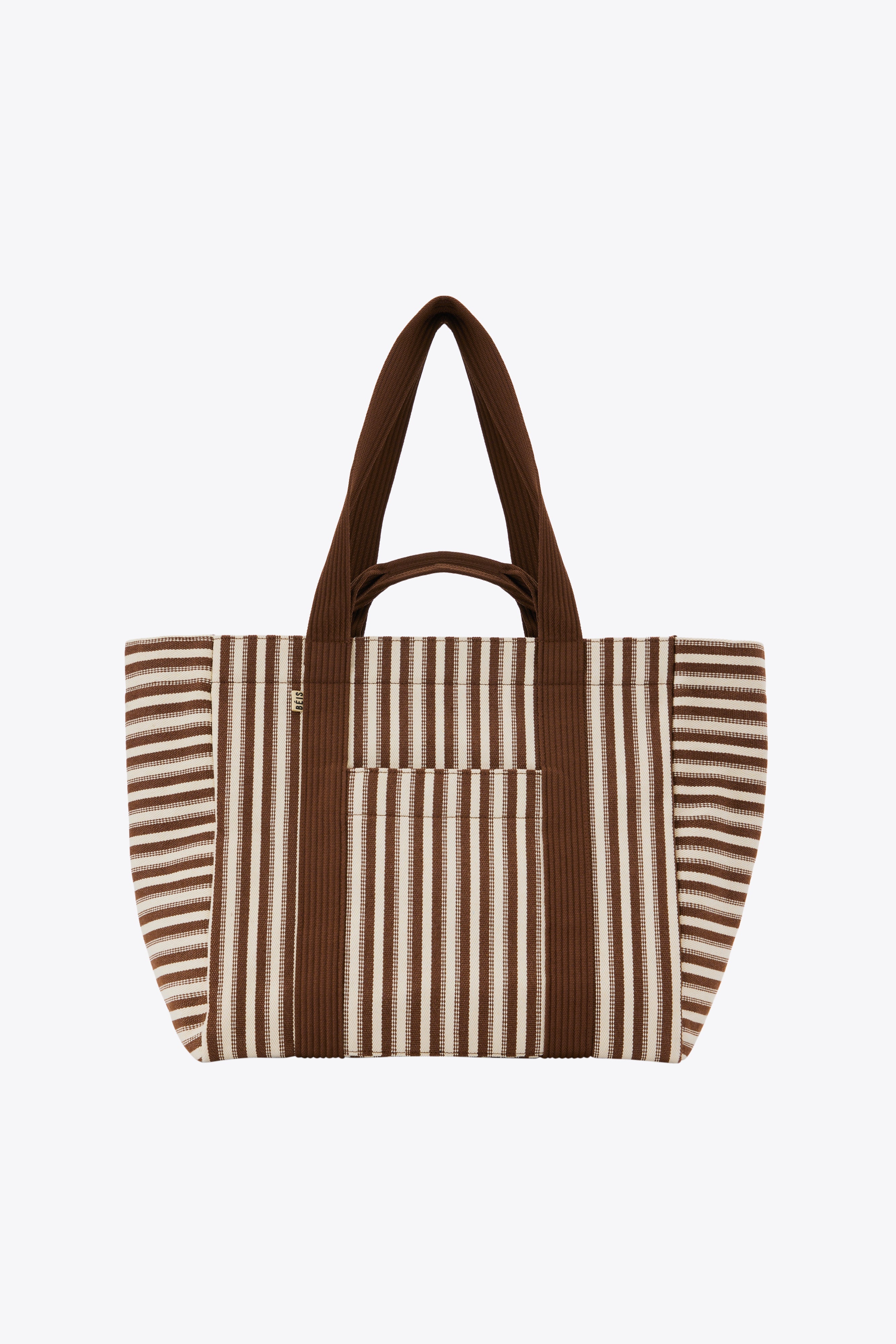 Stylish Maple Stripe Vacation Tote Bag - Lightweight & Spacious Beach Tote for Women, Perfect for Travel, Pool, and Summer Outings