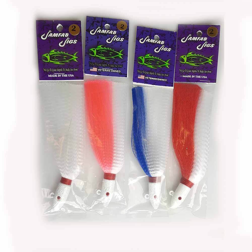 Jamfab Jigs Deep Nylon 2OZ Fishing Lures - Saltwater & Freshwater Bass Fishing Jigs for Anglers - Perfect for Deep Water and Heavy Cover Fishing