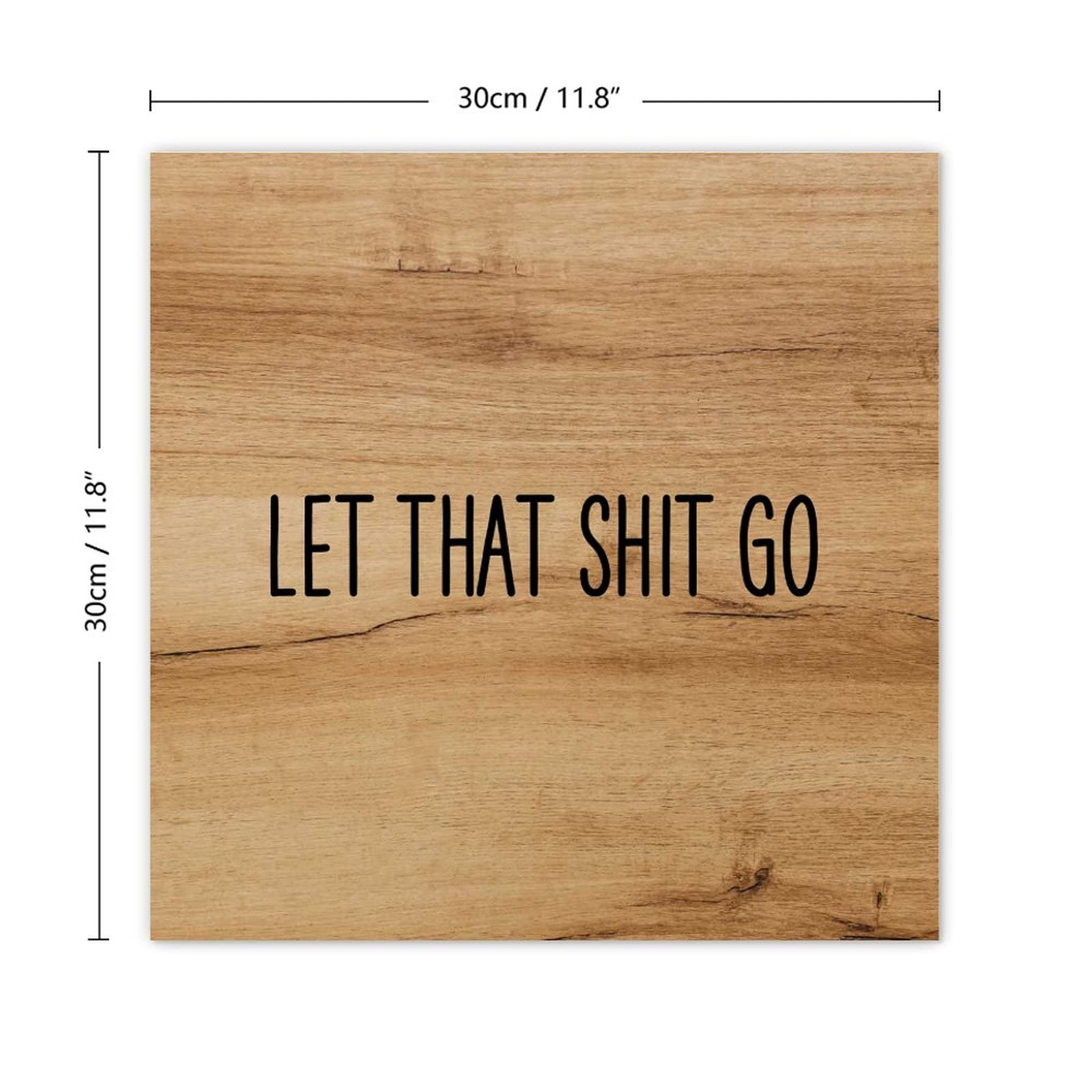 Let It Go Inspirational Quote Canvas Wall Art - 12x12 Inch Motivational Poster for Bedroom, Living Room & Apartment Decor - Perfect Above Bed, Sofa or Office Space