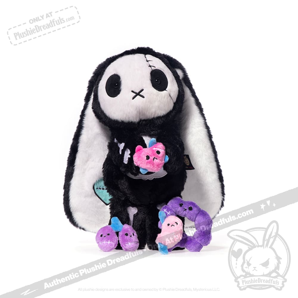 Plushie Dreadfuls Bone Organizer Bunny - Soft Stuffed Animal Toy for Kids, Cute Plush Bunny with Organ Pouch - Perfect for Halloween Decor, Bedroom Cuddling & Gift Giving