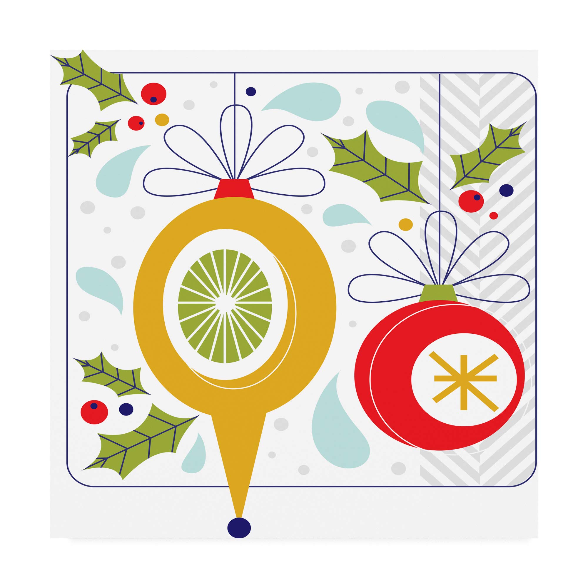 Trademark Fine Art Simply Christmas 2 by Holli Conger - 18x18 Inch Holiday Wall Art - Perfect for Living Room, Bedroom & Christmas Decorations