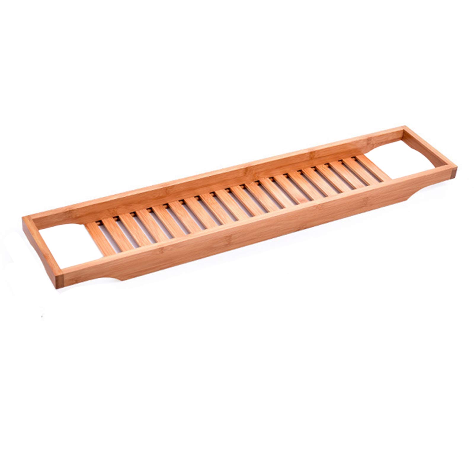 **ABTSICA Adjustable Bamboo Bath Tray - Extendable Bathtub Caddy Shelf with Wine Glass & Book Holder - Eco-Friendly Luxury Bath Accessory for Relaxing Spa, Reading & Wine Time**