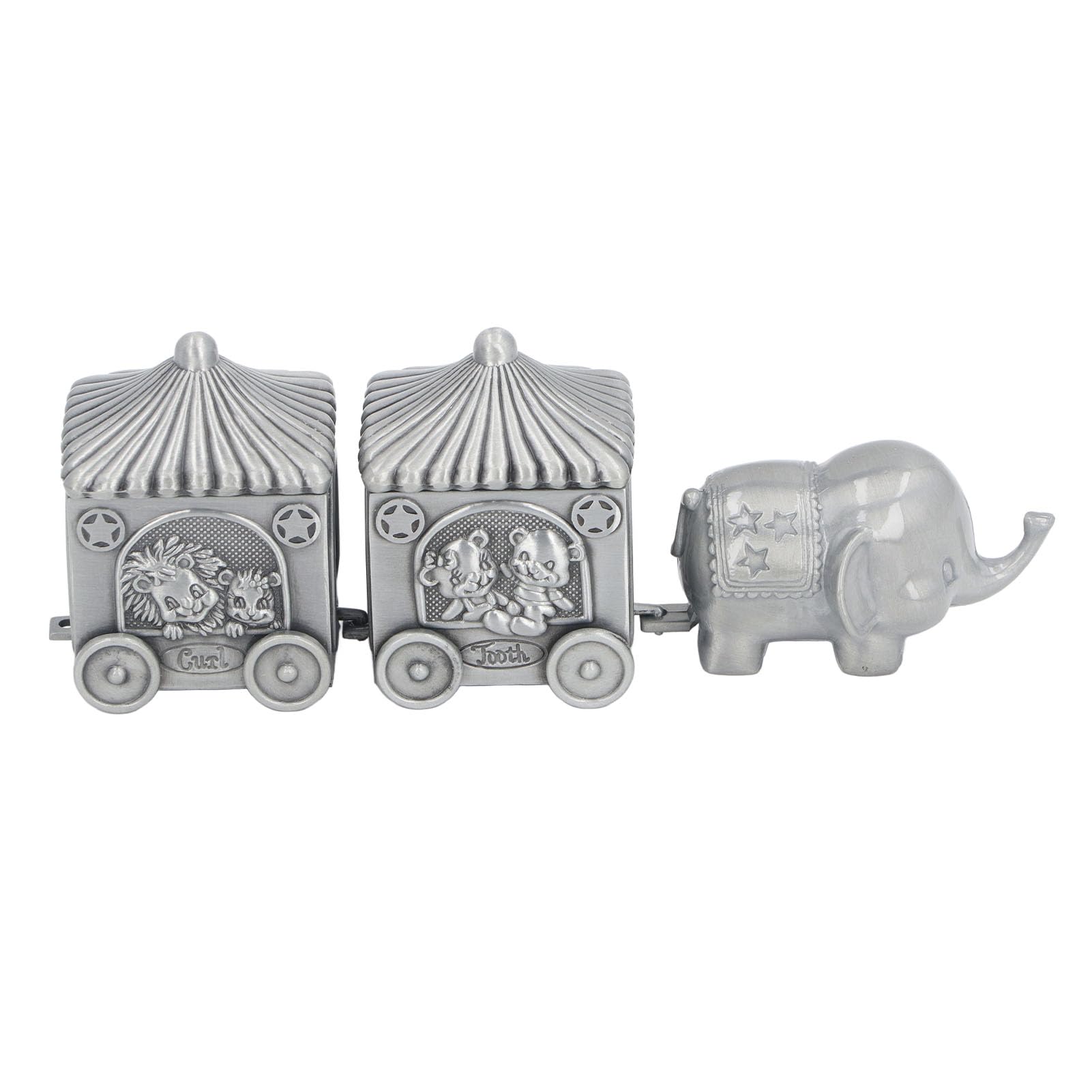 Elephant Keepsake Box Set - 2 Carriage Boxes & Elephant Statue for Baby Teeth Storage | Baby Shower Gift, Newborn Memory Organizer, First Birthday Present | Perfect for Nursery Decor and Milestone Keepsakes