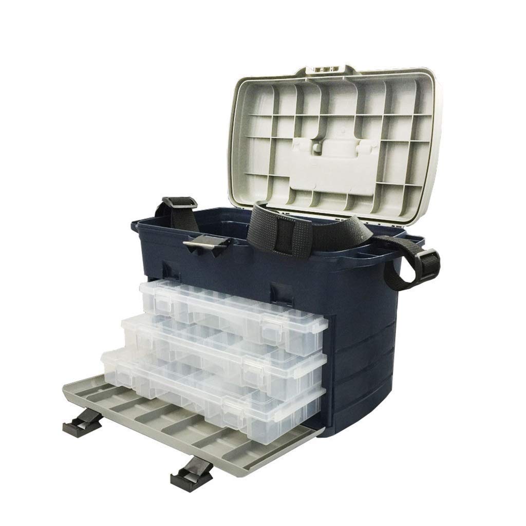 3-Layer Portable Fishing Tackle Box Kit - Waterproof Storage Organizer for Freshwater & Saltwater Fishing Gear - Perfect for Boat, Shore, and Kayak Fishing Trips