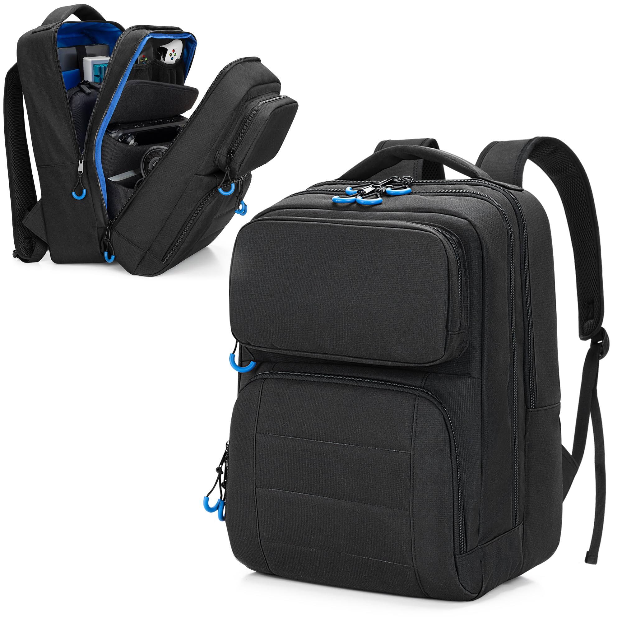 Steam Deck Backpack - Travel Case with Game Card Holder, Multiple Pockets for Headset, Docking Station & Controllers (Patent Design) - Perfect for Gaming On-The-Go & Travel Accessories