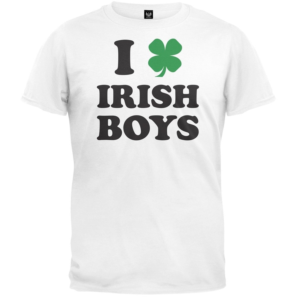 Old Glory St. Patrick's Day I Shamrock Irish Boys T-Shirt - Small White - Festive St. Patrick's Day Outfit for Kids