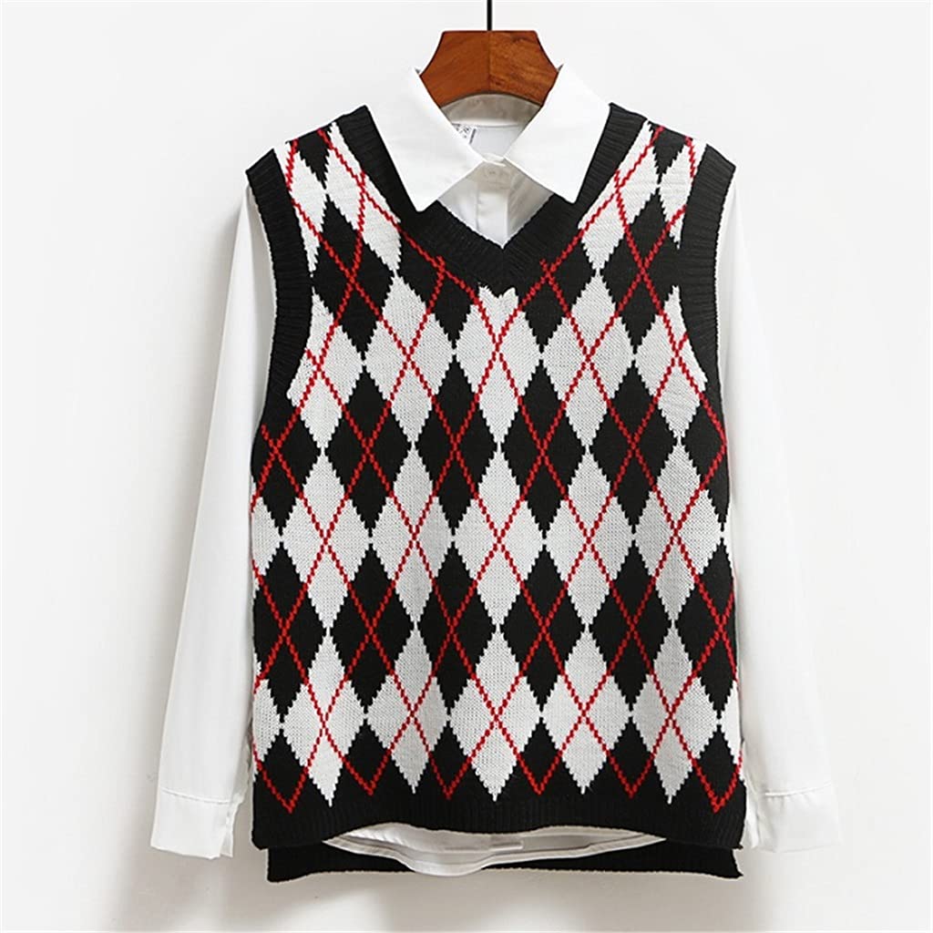 Women's Sleeveless V-Neck Knitted Vest - Stretchy Pullover Sweater for Spring & Autumn | Casual Fashion Tank Top (Color 1, Size M) | Perfect for Layering, Office Wear & Weekend Outfits
