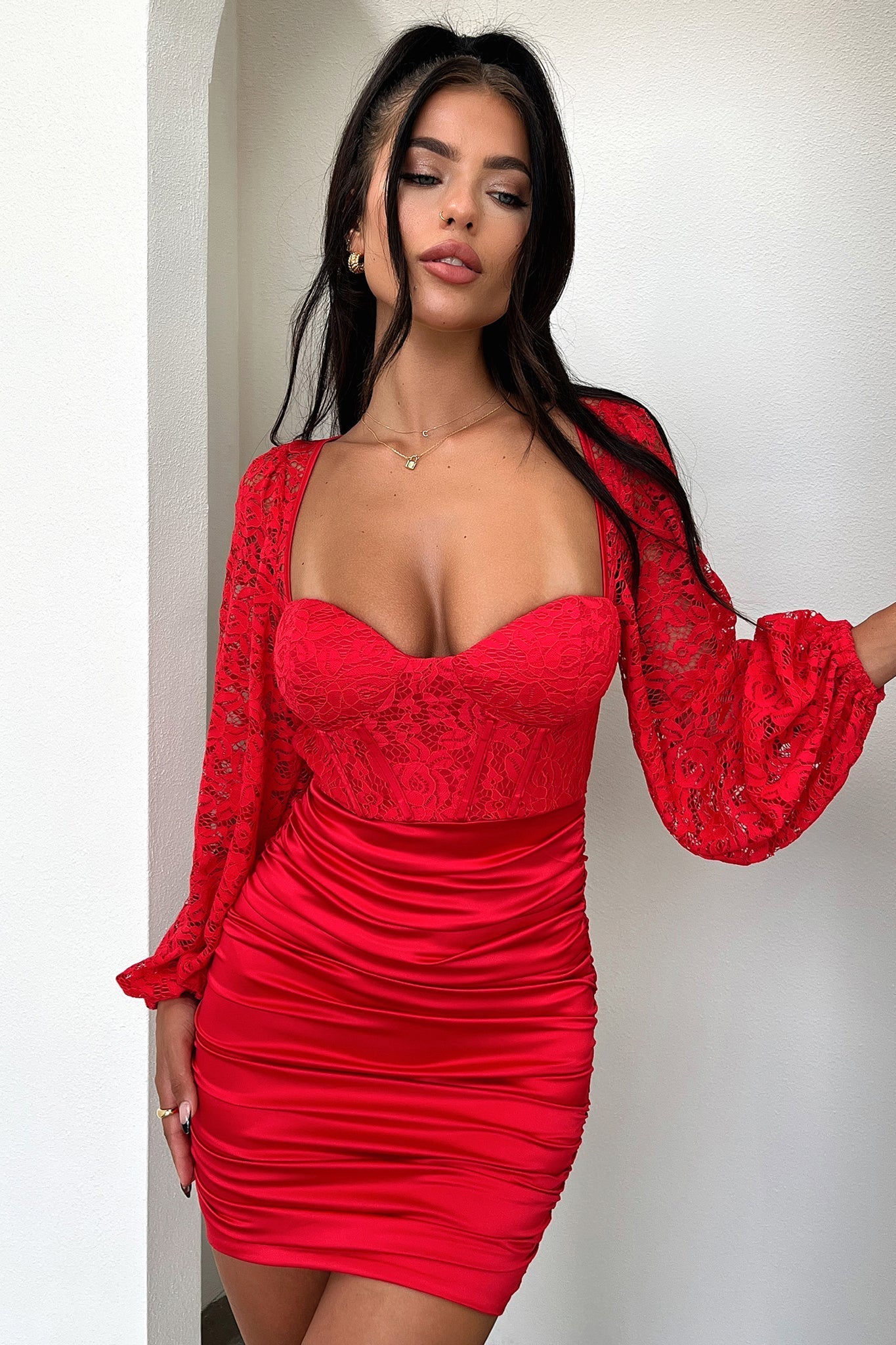 Lirella Mini Dress - Sexy Red Bodycon Dress for Women | Perfect for Night Out, Party, Date Night & Special Occasions