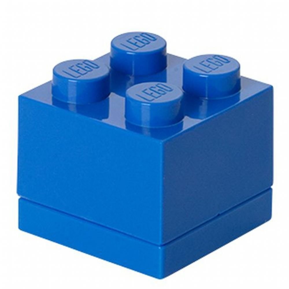 Room Copenhagen LEGO Mini Storage Box with 4 Knobs - Small Organizer for Snacks, Jewelry, Hair Accessories & Collectibles - Dishwasher Safe (46x46x43mm) - Perfect for Home, Office & Travel Organization