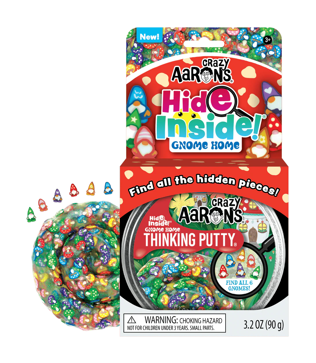 Crazy Aaron's Thinking Putty - Hide Inside Gnome Home - Sensory Fidget Toy for Stress Relief & Focus - Perfect for Office, Classroom & Travel Use