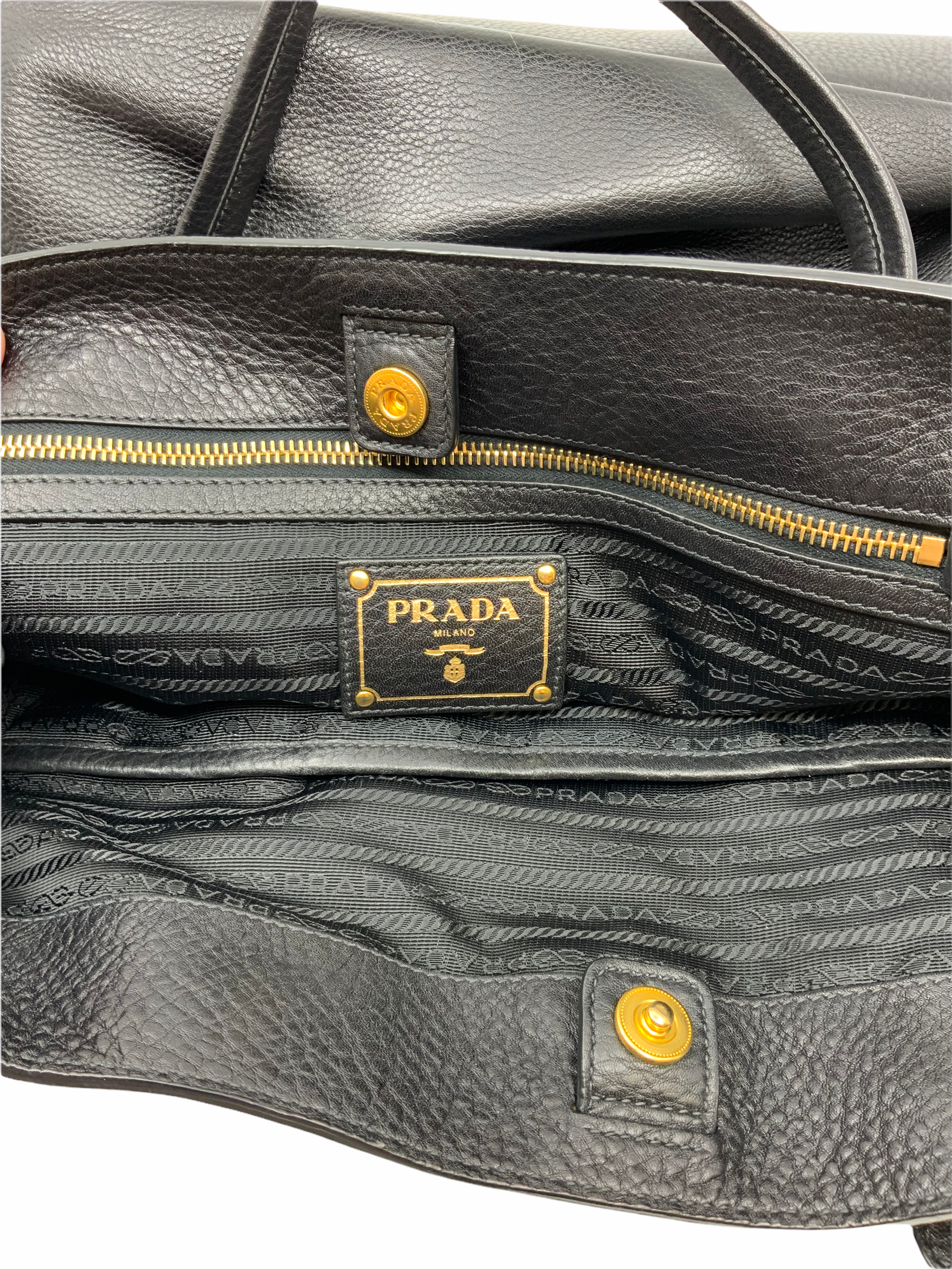 Prada Vitello Daino Leather Side Zip Tote Bag for Women - Luxury Designer Handbag with Zipper Closure - Perfect for Work, Travel & Everyday Use