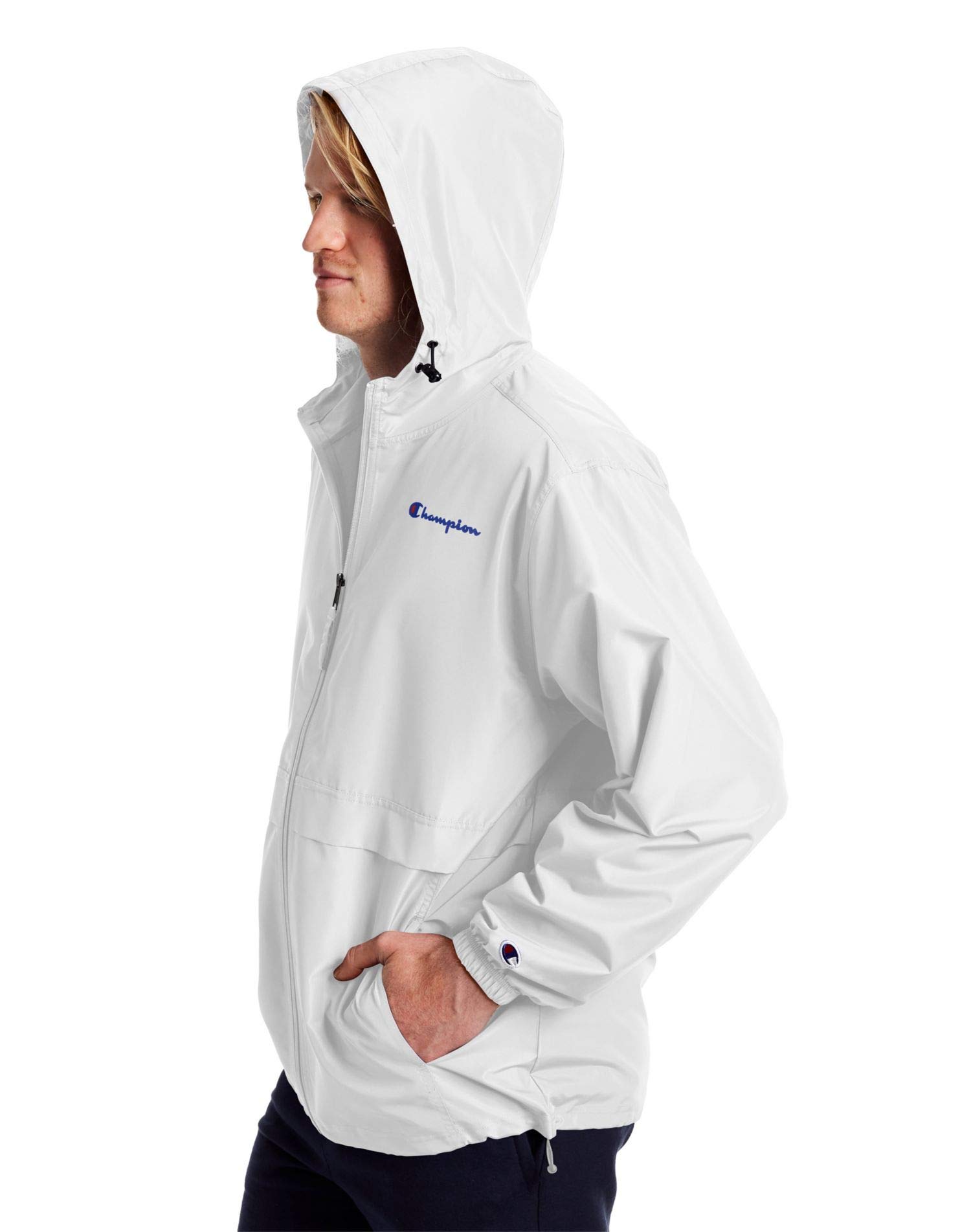 Champion Men's Stadium Full-Zip Windproof & Water-Resistant Jacket - Lightweight Hooded Outdoor Sports Coat for Running, Hiking & Casual Wear