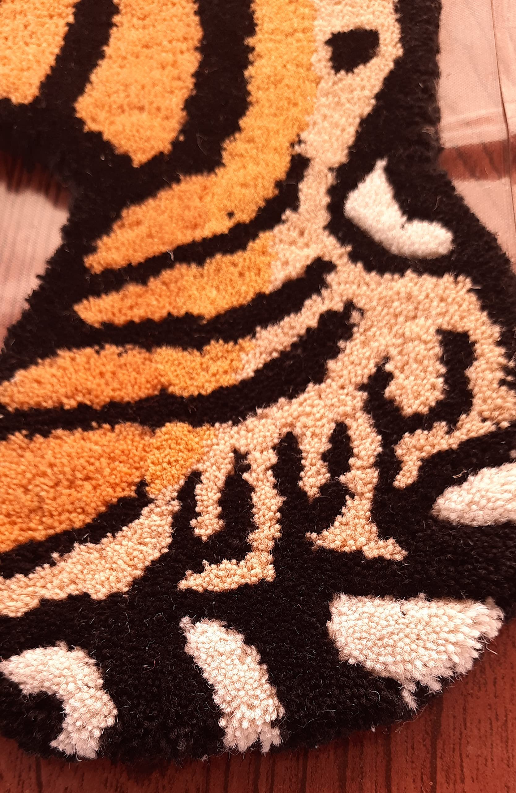 Handmade 3x5 Ft Tibetan Tiger Rug - 100% Wool Tufted Animal Carpet for Living Room, Bedroom & Home Decor - Boho Chic & Modern Style