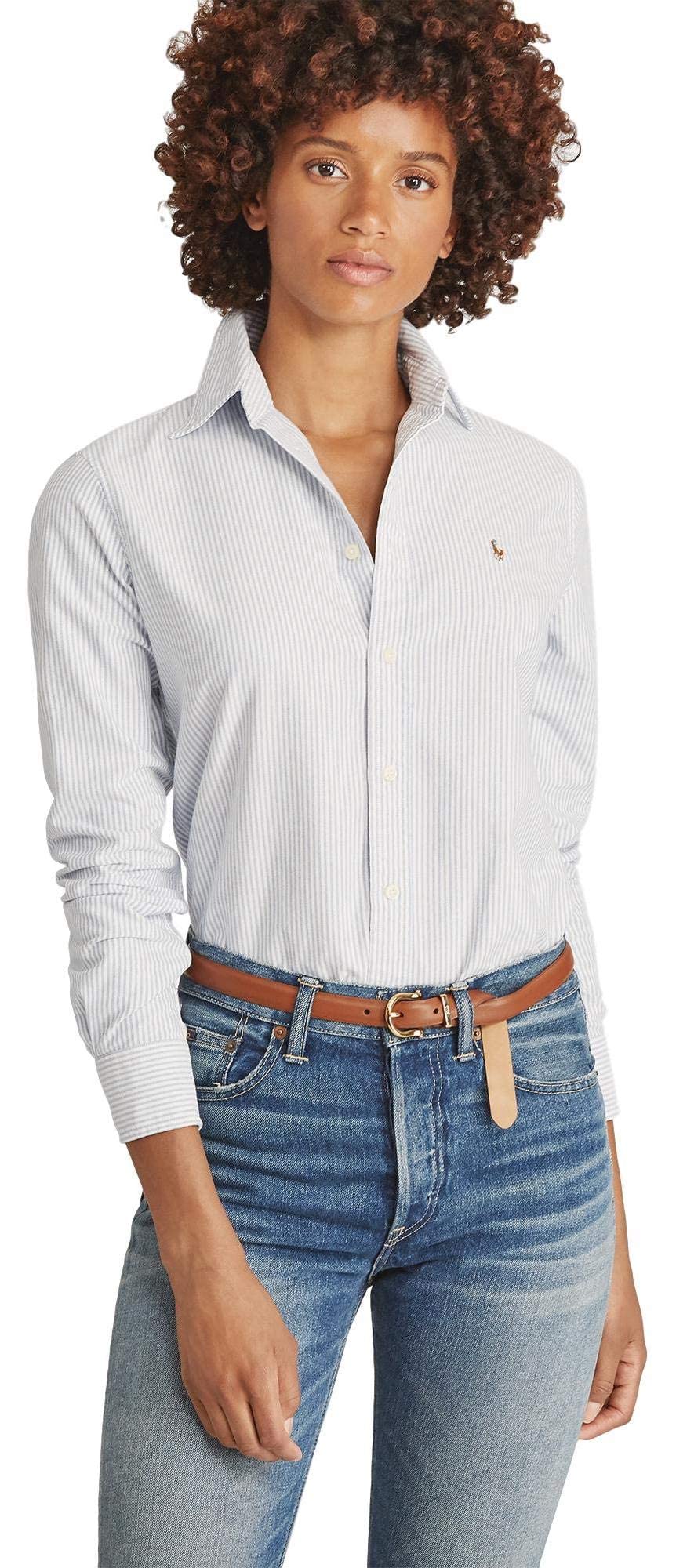 POLO RALPH LAUREN Women's Classic Fit Oxford Button Down Shirt - Casual & Office Wear for Professional Women